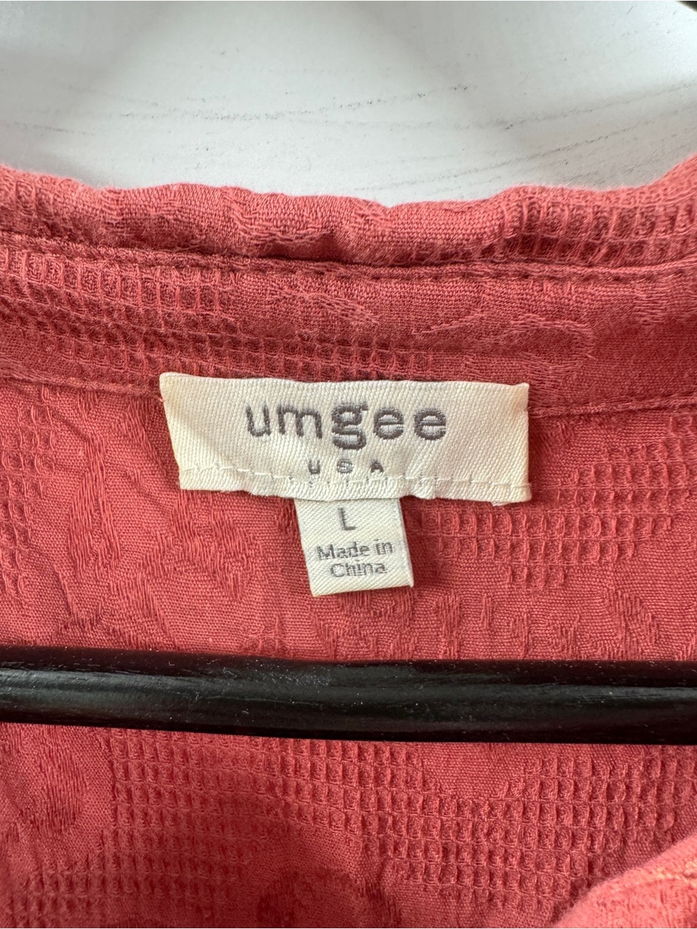Umgee Pink Waffle Knit Button Front Dress with Pockets – Women’s Large - Picture 5 of 10